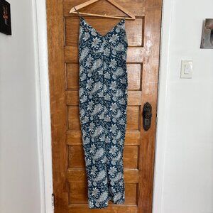 Apiece Apart Ostrea Blue Floral Block Print Sleeveless Jumpsuit - 0